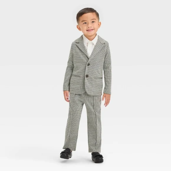 Bundle of 2 Size 7 & 12M Boys Pull On Pintuck Stretchy Pants Plaid - Cat & Jack - Picture 5 of 16